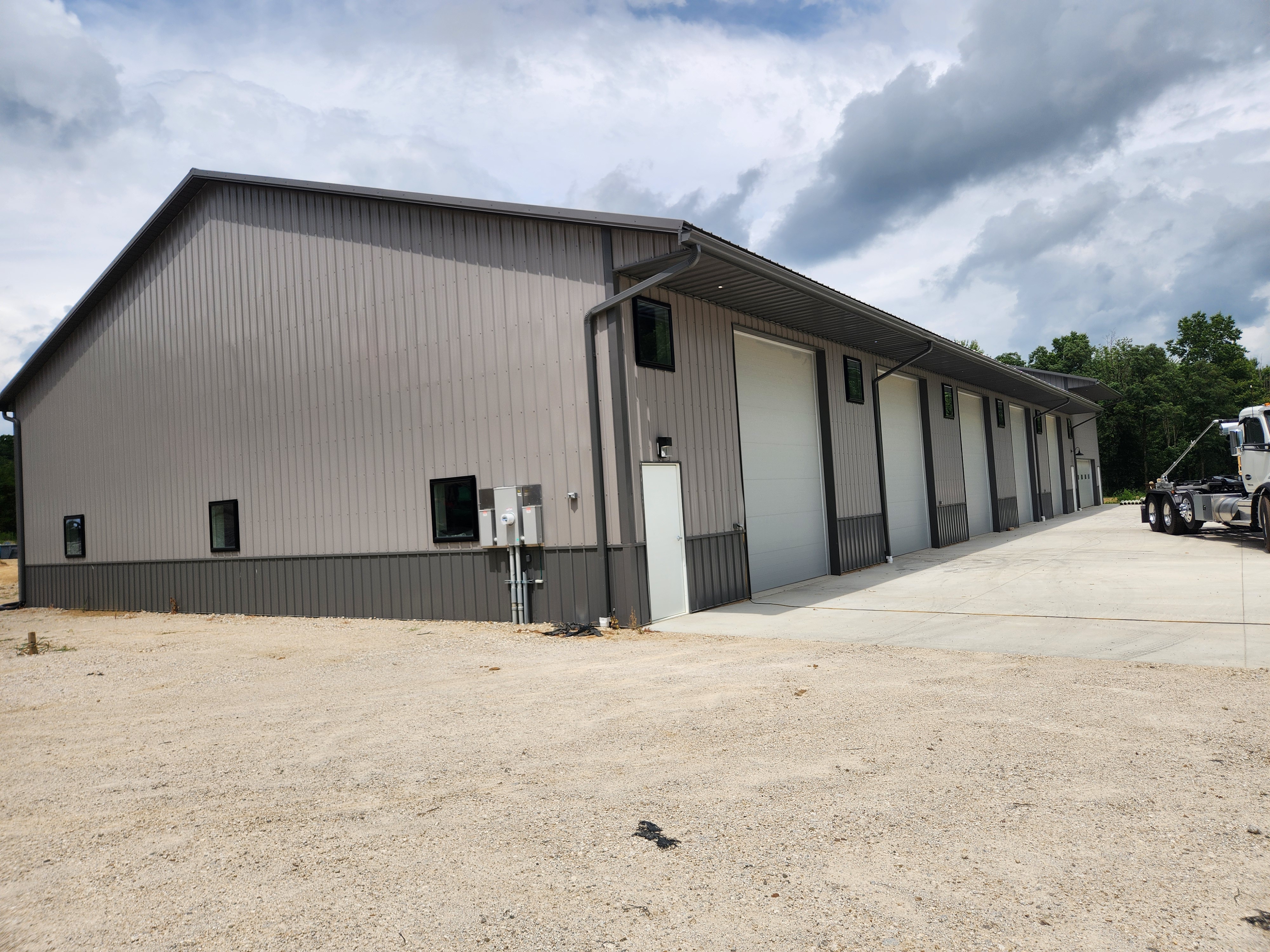 Photo of outside of wash and delivery building